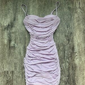 Windsor Purple Ruched Bodycon Mini Dress